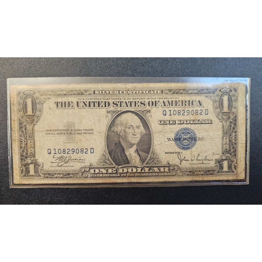 1935 C $1 Silver Certificate Blue Seal One Dollar Bill Julian Snyder Note VG